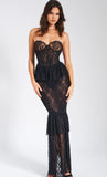 ROBE LONGUE EN DENTELLE NOIRE QUENNELL 