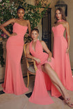 STRAPLESS SCARF A LINE CHIFFON DRESS