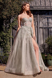 TULLE DAISY ASYMMETRIC A LINE GOWN