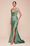 ROBE AJUSTÉE EN SATIN EXTENSIBLE À COL NU