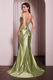 FITTED STRAPLESS LACE & SATIN GOWN