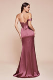 ONE SHOULDER SATIN CORSET GOWN