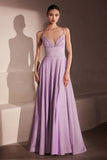 V NECK GLITTER A LINE GOWN