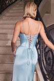 EMBELLISHED SATIN CORSET GOWN