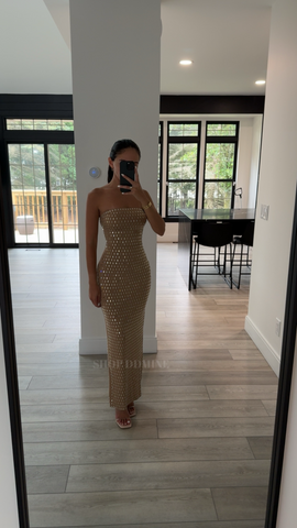 RHINESTONE FITTED DRESS