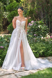 A LINE LACE APPLIQUÉ BRIDAL GOWN