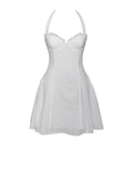 ROBE MINI-HALTER À OEILLETS BLANCHE JOANNA