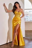 MARIGOLD DAISY EMBELLISHED SATIN CORSET GOWN