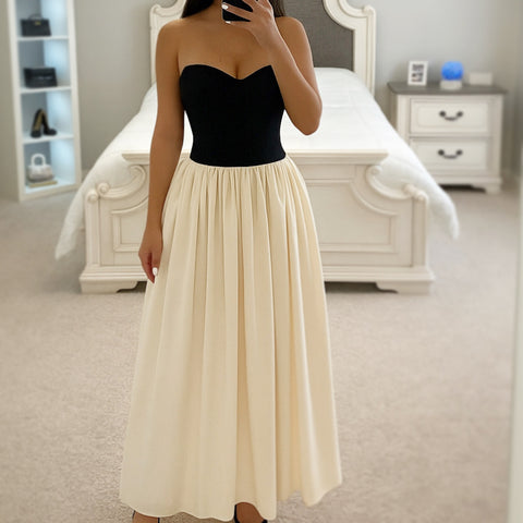 SANA SWEETHEART DROP WAIST MAXI DRESS