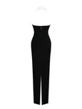 Raelyn Black and White Business Casual Maxi Dress