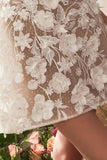 DIMENSIONAL FLORAL AND LACE BRIDAL MINI DRESS