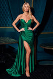 V NECK GATHERED STRETCH GOWN