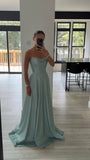 GLITTER STRAPLESS BALL GOWN