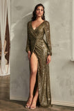 LONG SLEEVE SEQUIN GOWN