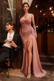 STRAPLESS DRAPED FITTED GOWN