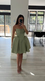 PLEATED MINI DRESS