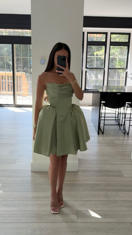 PLEATED MINI DRESS