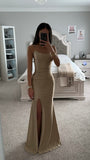 MERMAID LACE UP SATIN GOWN