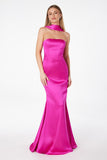 SATIN FITTED MERMAID GOWN