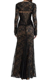 LONG SLEEVE LACE BOLERO MAXI DRESS