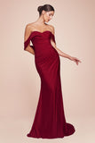 OFF SHOULDER STRETCH SPANDEX GOWN