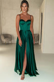 A LINE SATIN BUSTIER MAXI DRESS