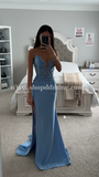 STRAPLESS LACE DEEP V FITTED GOWN