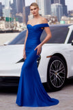 OFF SHOULDER FITTED GOWN