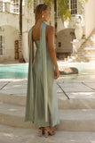 ROBE MAXI ELSA RUNAWAY THE LABEL - SAUGE