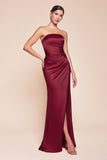 STRAPLESS SATIN DRESS & SASH