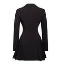 RIA BLACK BLAZER PLEATED DETAIL MINI DRESS