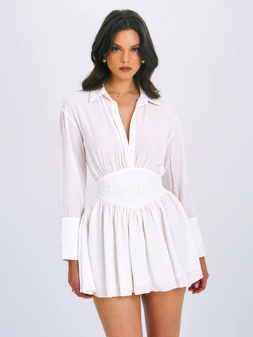 JAMILA WHITE SHIRT MINI DRESS