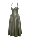 ELIANA OLIVE VEGAN LEATHER DRESS