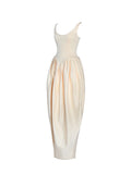 Udana Butter Yellow Drop Waist Tulip Gown
