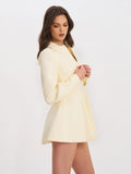 Obelia Off White Long Sleeve Polo Mini Dress