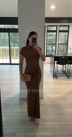 BODYCON RUCHED MAXI GOWN