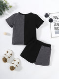 BOYS TWO TONE T SHIRT AND SHORTS SET