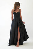 A LINE SATIN BUSTIER MAXI DRESS