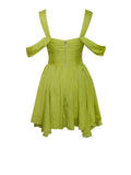 ROBE MINI EN MAILLE SUPERPOSÉE VERT OLIVE FRANI 