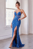 IRIDESCENT SEQUIN LACE GOWN