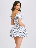 UMIKA POLKA DOT BUBBLE HEM MINI DRESS