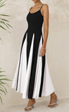 SPAGHETTI STRAP BLACK AND WHITE SUMMER DRESS