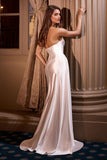 V NECK GATHERED STRETCH GOWN