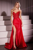 STRAPLESS STRETCH TAFFETA FITTED GOWN