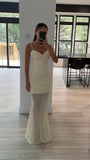 Zayne Butter Yellow Ruch Breast Chiffon Mermaid Maxi Dress