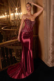 STRAPLESS SCOOP NECK CORSET GOWN