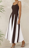 SPAGHETTI STRAP BLACK AND WHITE SUMMER DRESS