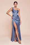 ONE SHOULDER SATIN CORSET GOWN