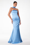 SATIN FITTED MERMAID GOWN