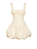 MARYLIN EGG WHITE SATIN CORSET MINI DRESS